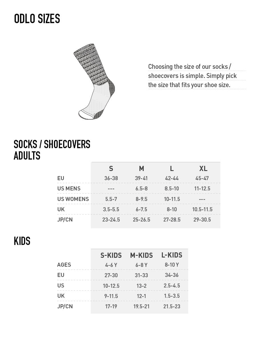 sock sizes chart