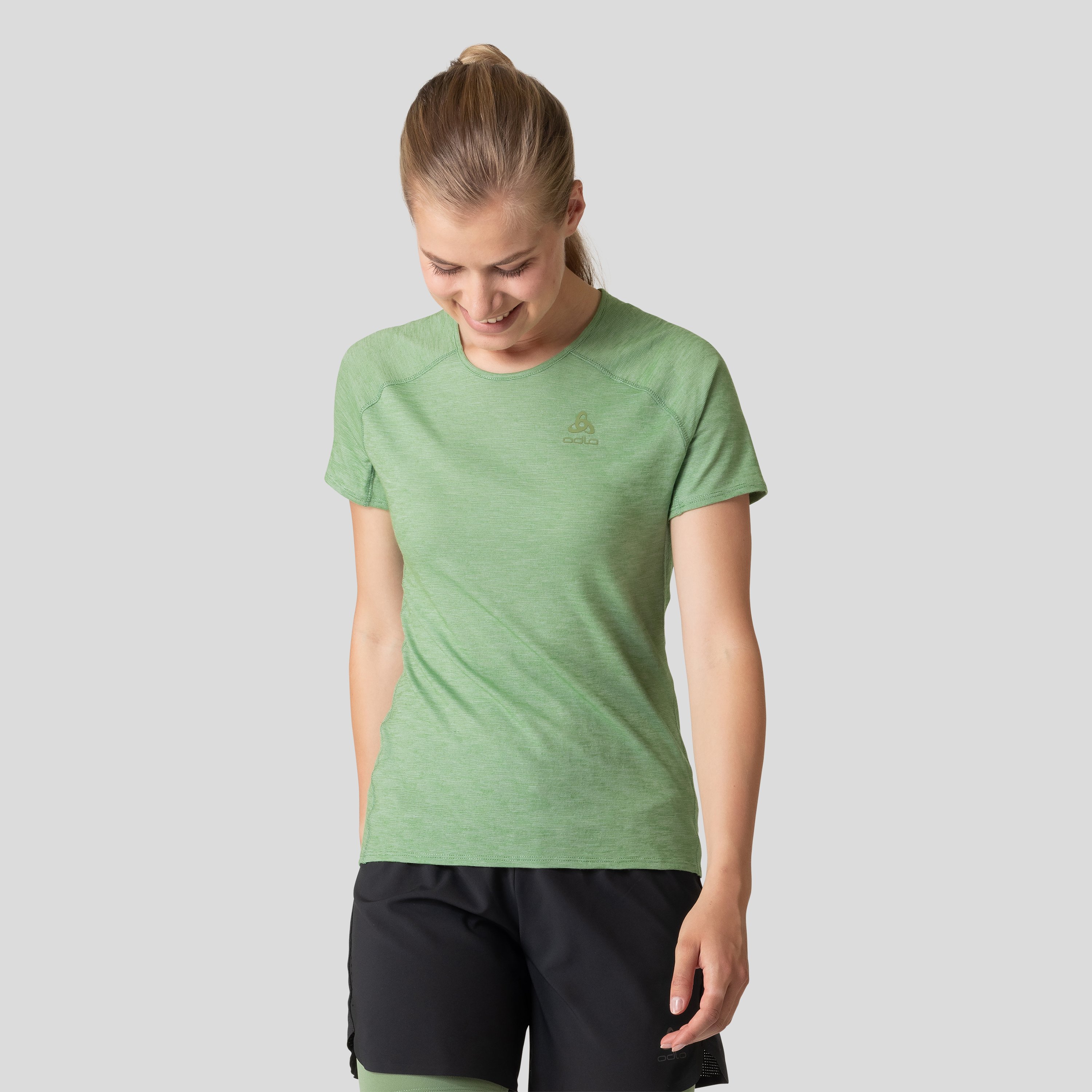 ODLO X-Alp Performance Wool 115 Trailrunning-Shirt für Damen, M, grün