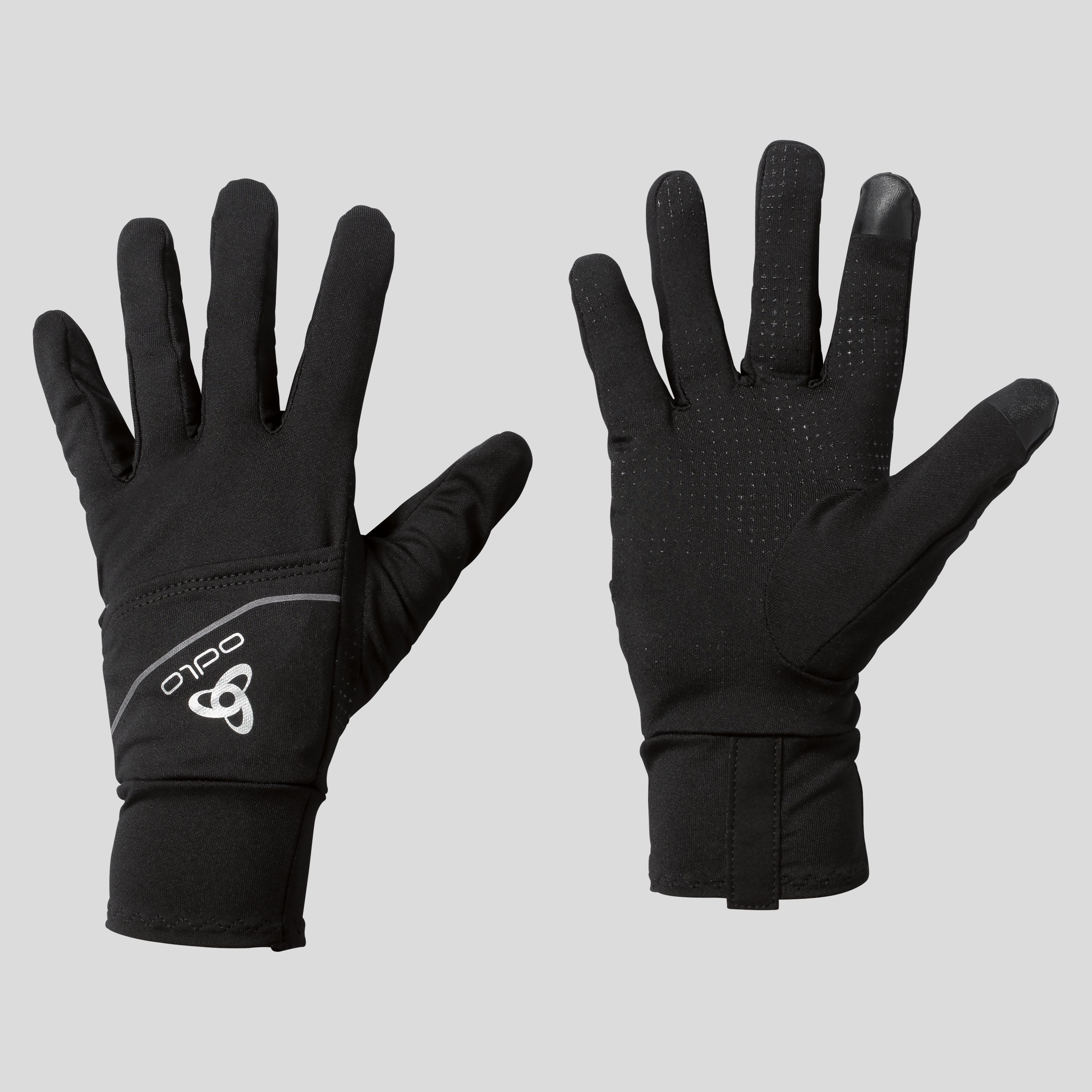 ODLO Intensity Cover Safety Light Handschuhe, L, schwarz