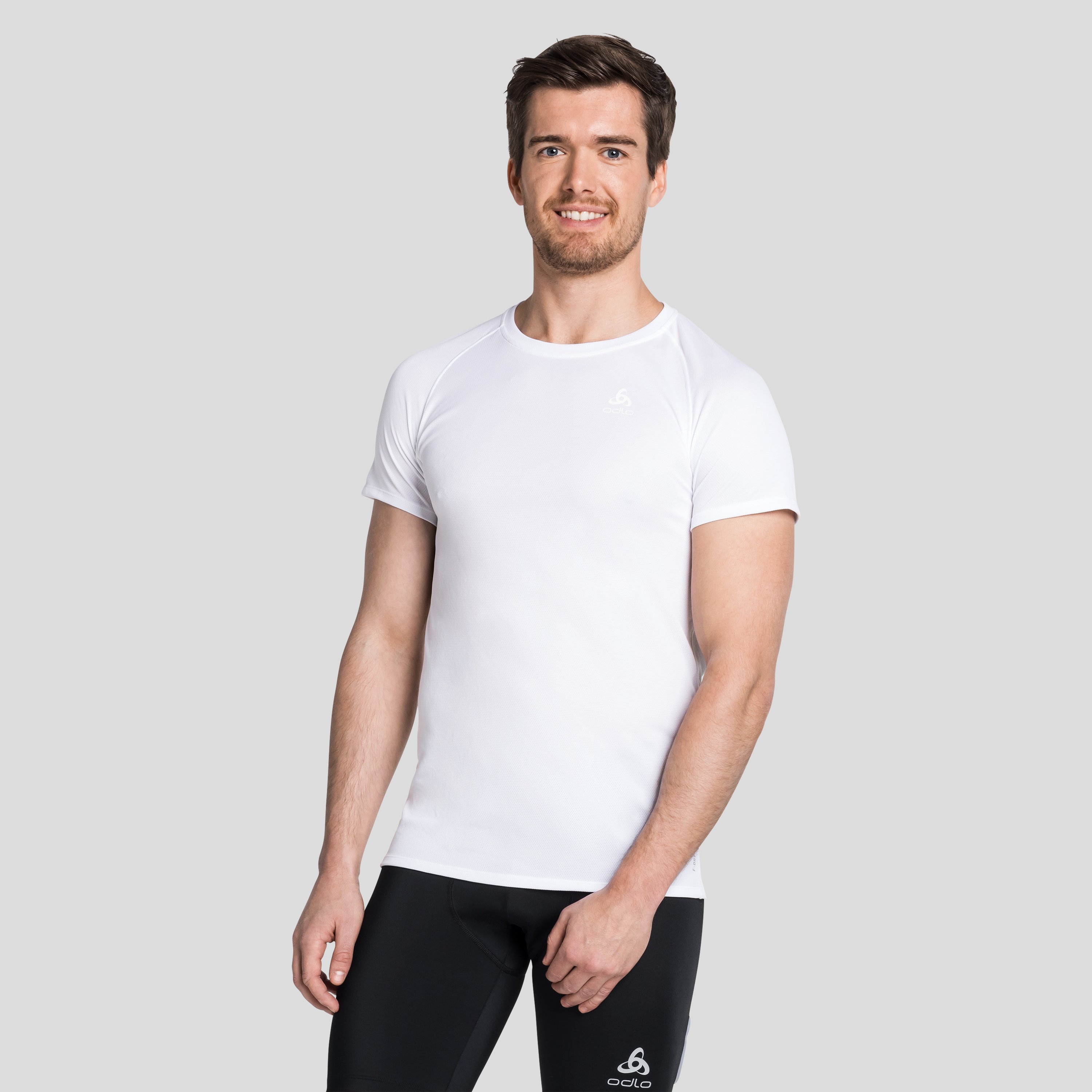ODLO Active F-Dry Light Base Layer T-Shirt für Herren, S, weiss