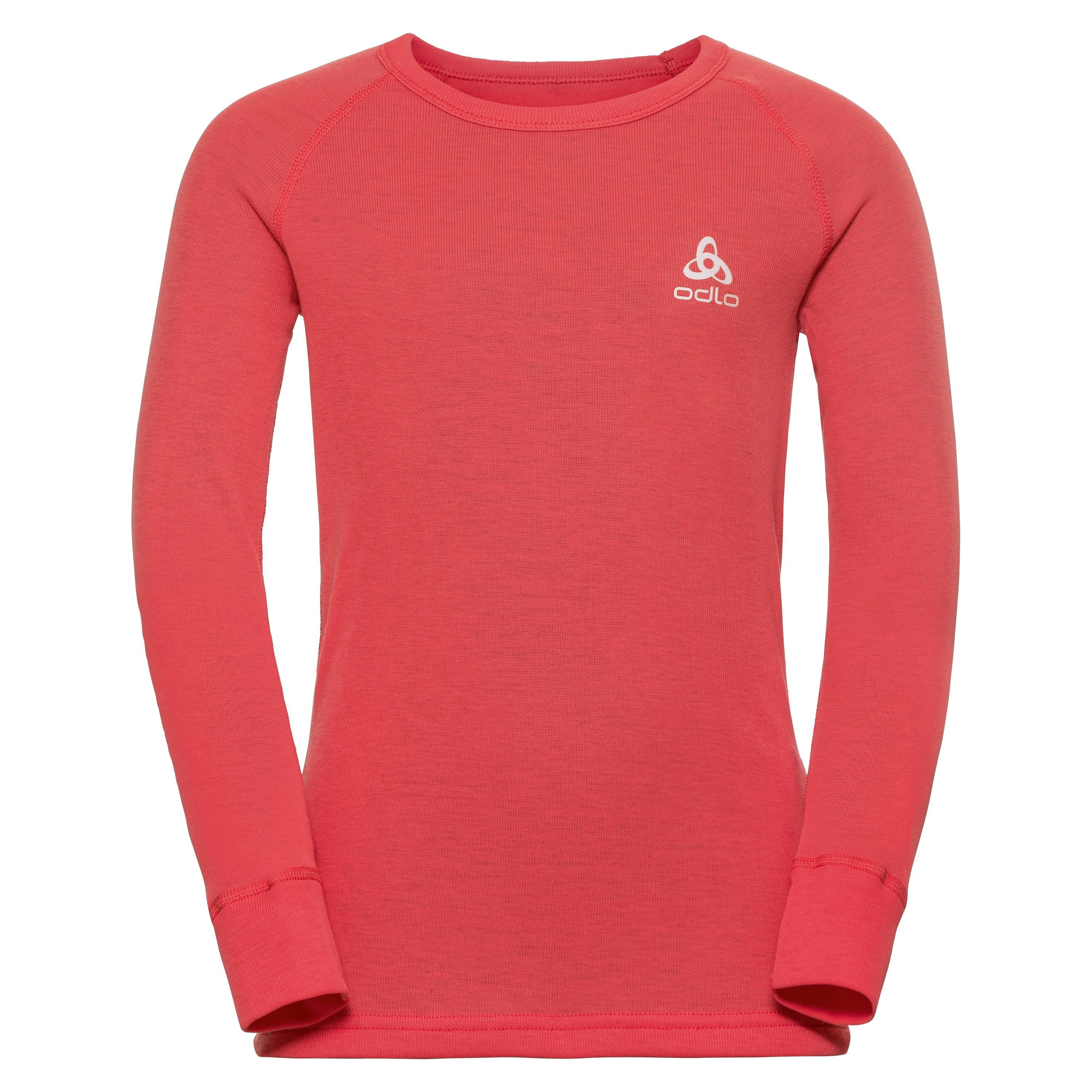 ODLO Active Warm Funktionsunterwäsche Langarm-Shirt für Kinder, 140, rot