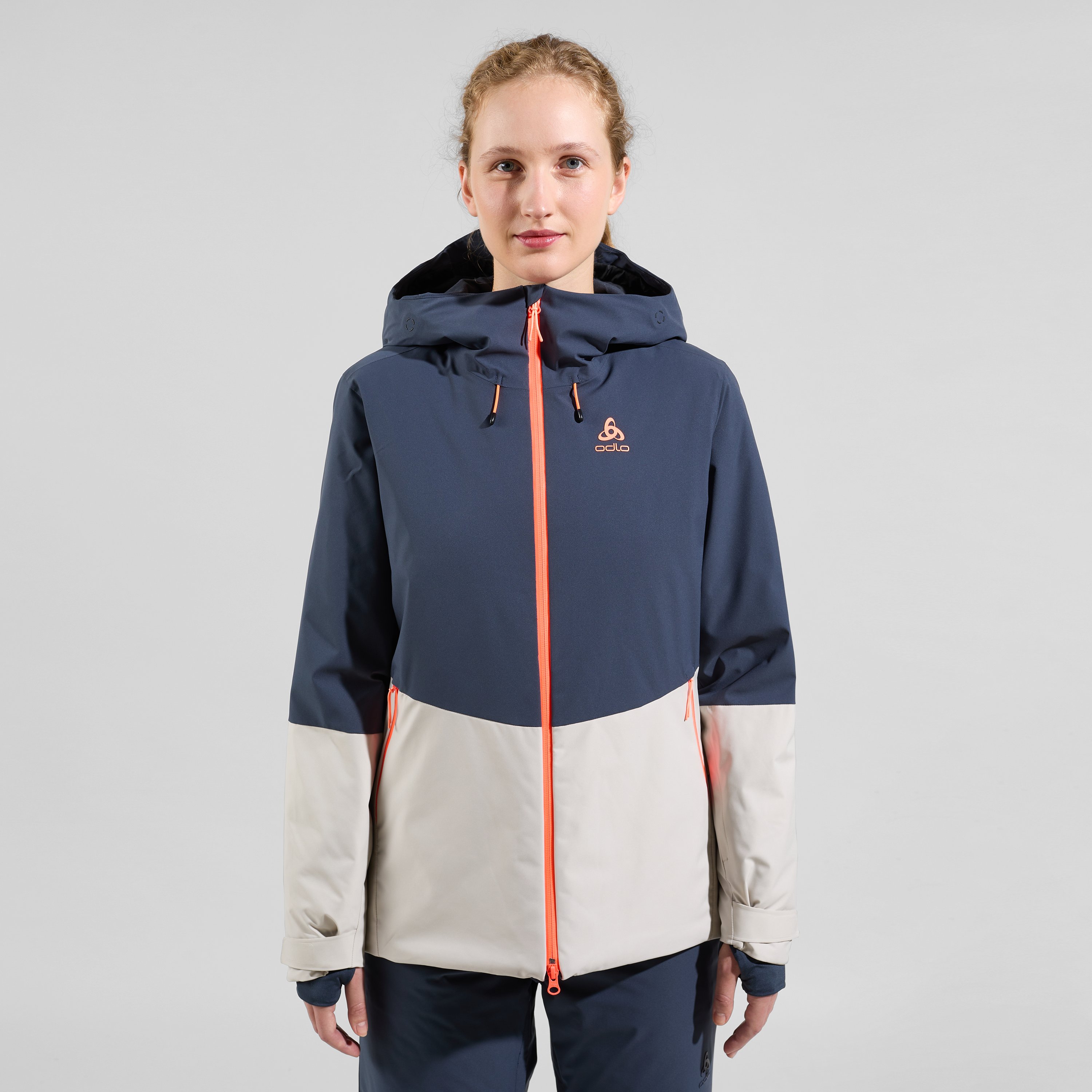 ODLO Ski Bluebird S-Thermic Jacke für Damen, M, hellgrau