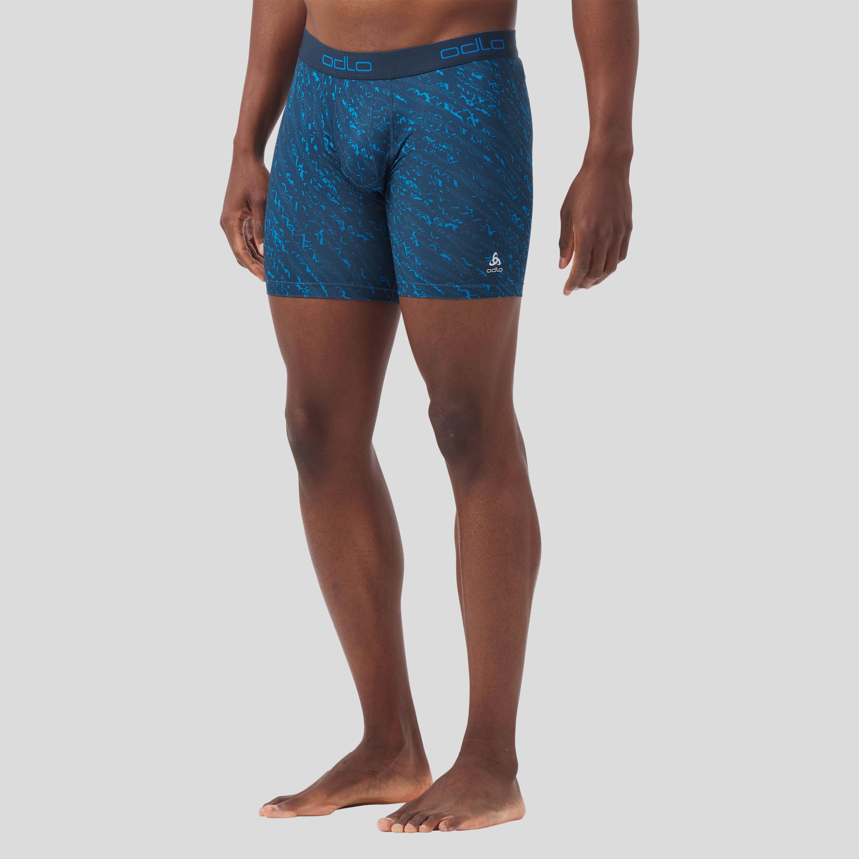 ODLO Active Everyday Boxershorts mit Blackcomb-Print – Doppelpack für Herren, M, marineblau