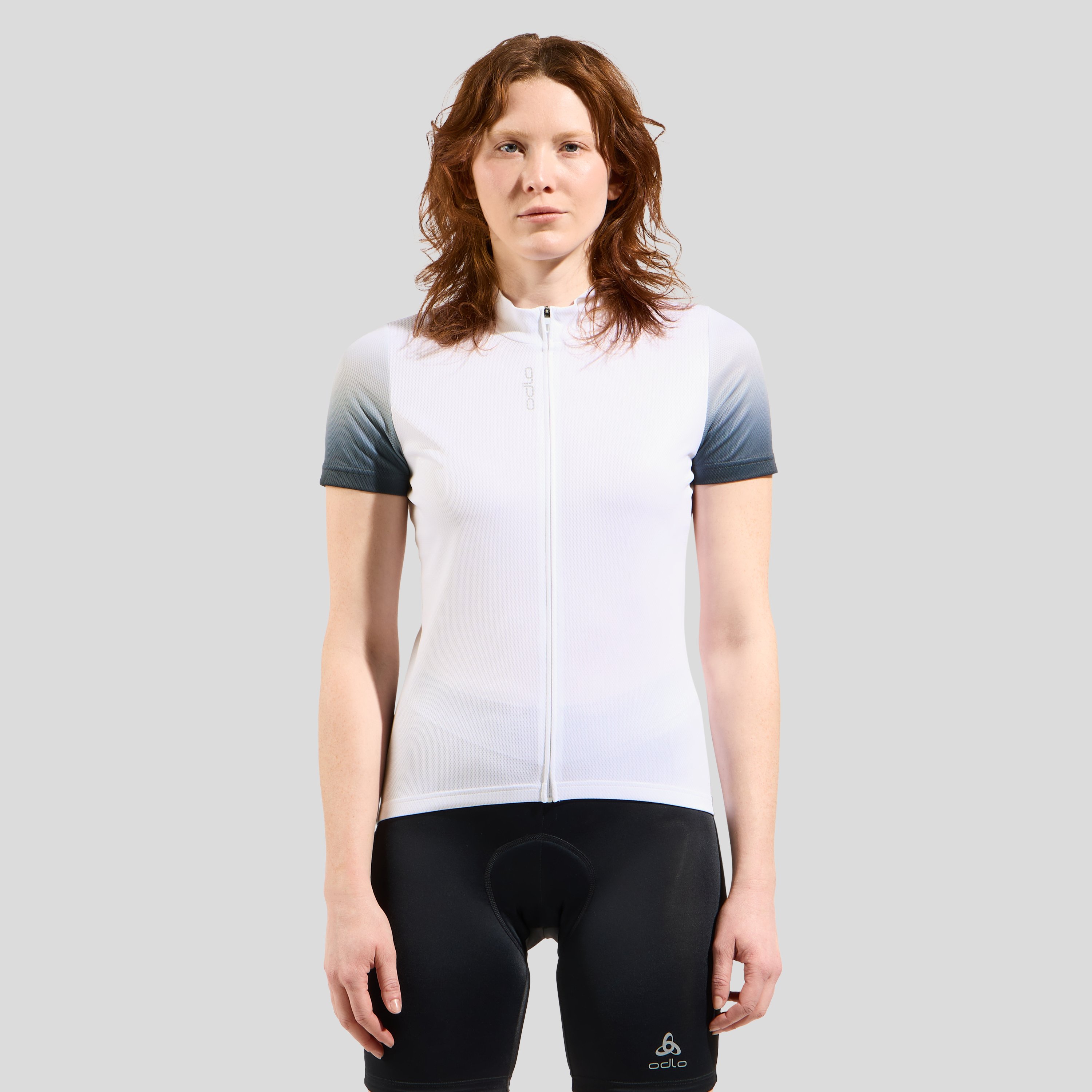Odlo Maillot de cyclisme à manches courtes Essentials pour femme, XL, blanc