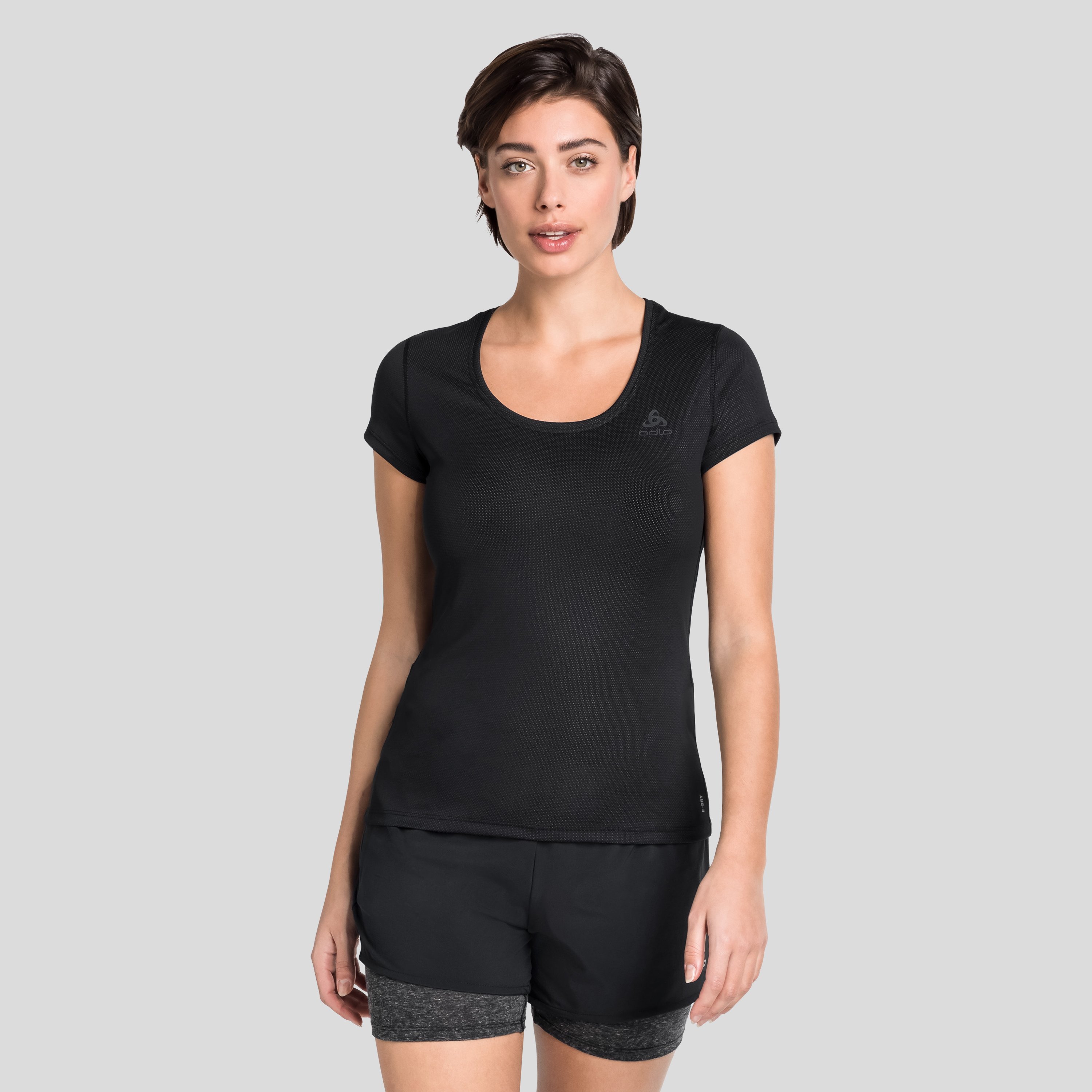 ODLO Active F-Dry Light Base Layer T-Shirt für Damen, 3XL, schwarz