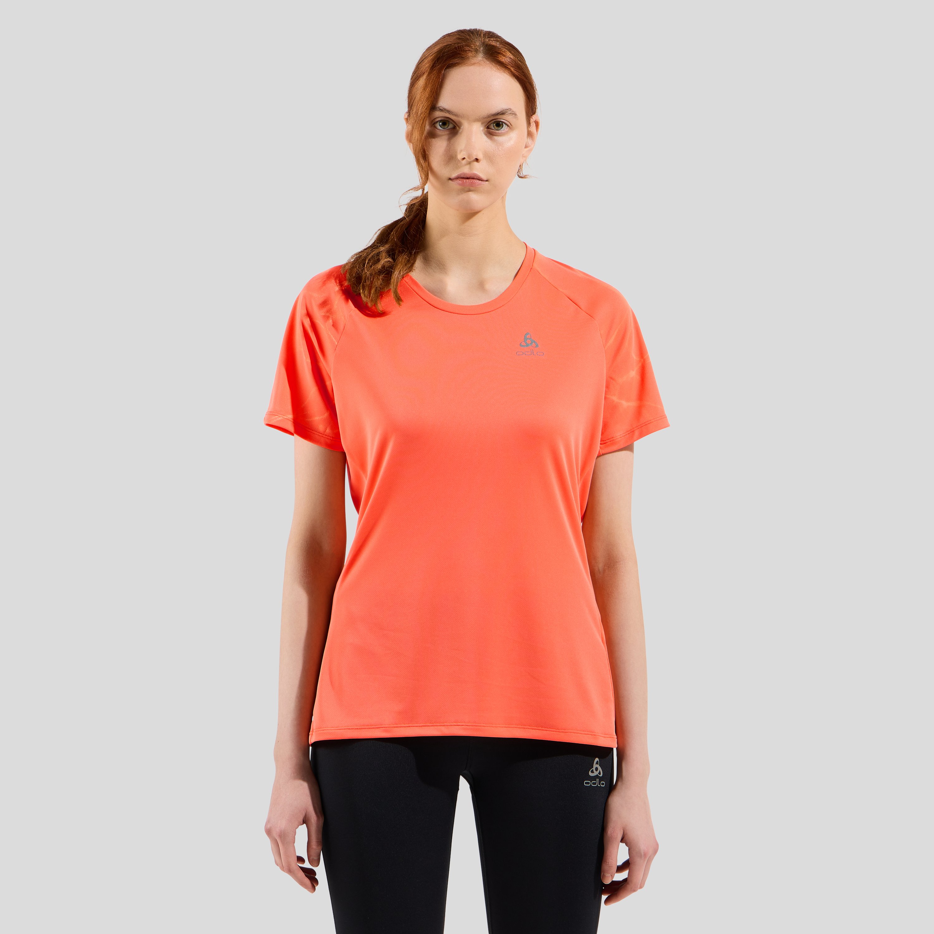 Odlo T-shirt de running imprimé Essential pour femme, XL, fuchsia
