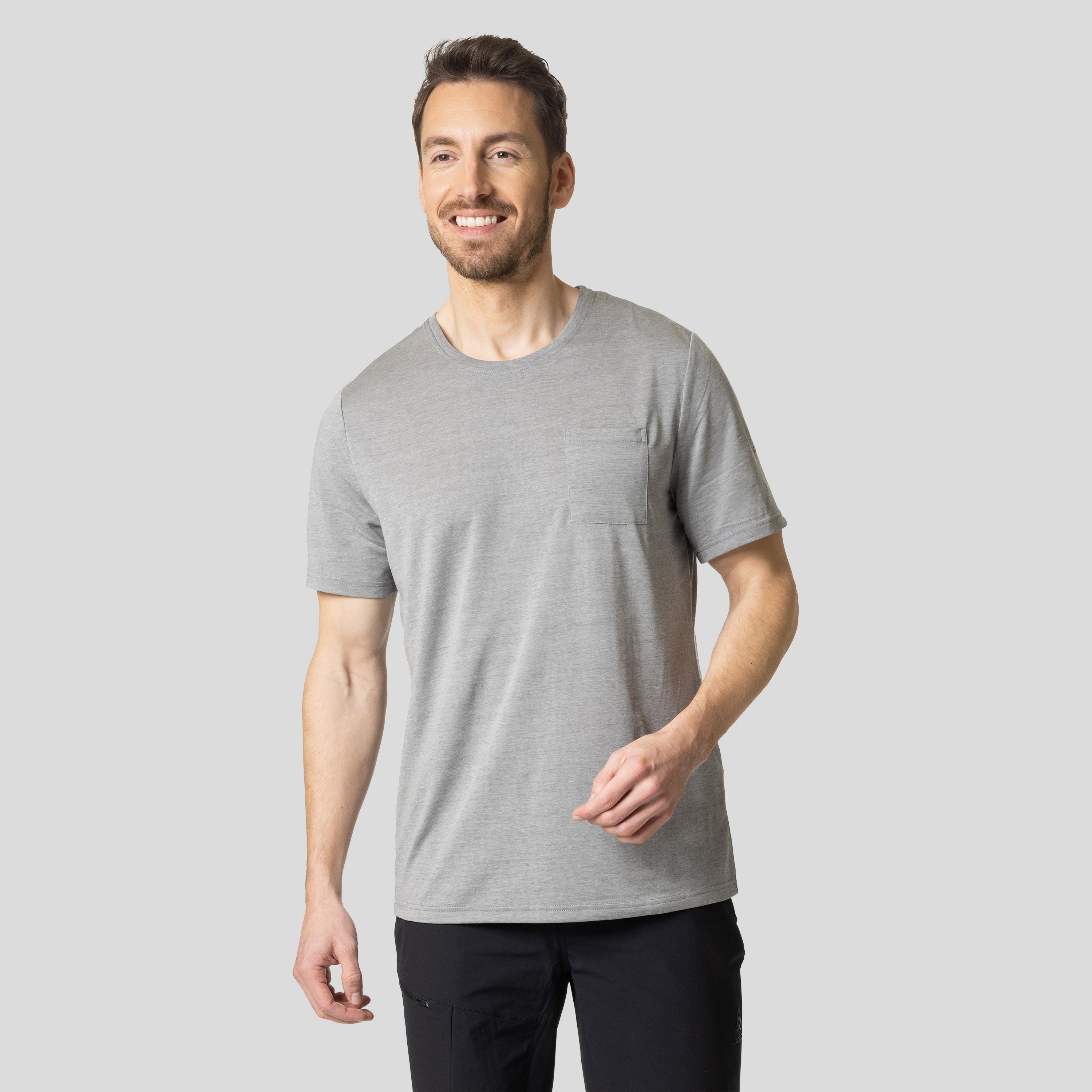 ODLO Ascent 365 T-Shirt mit Brusttasche für Herren, XL, grau
