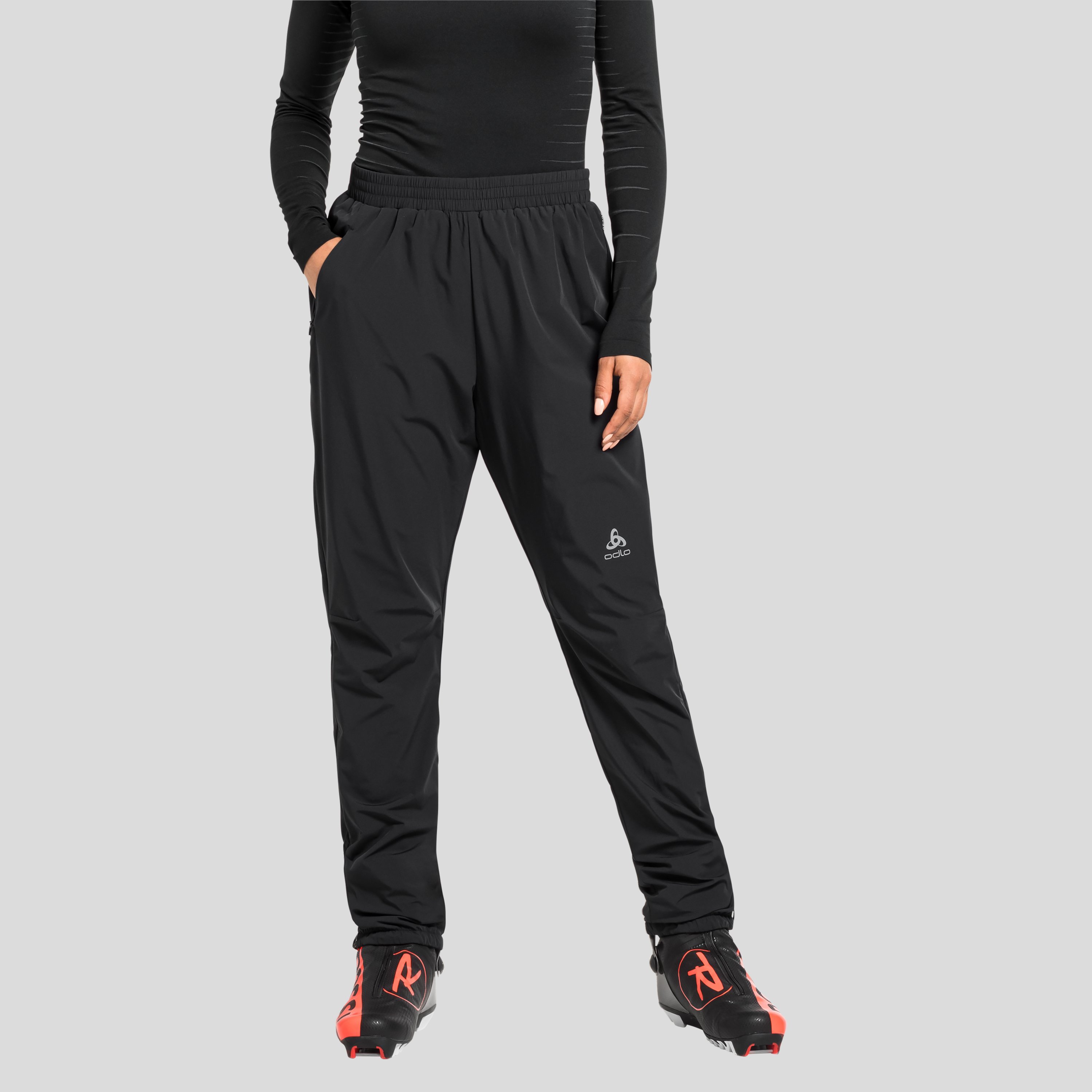 ODLO Windbreaker Langlaufhose für Damen, XL, schwarz