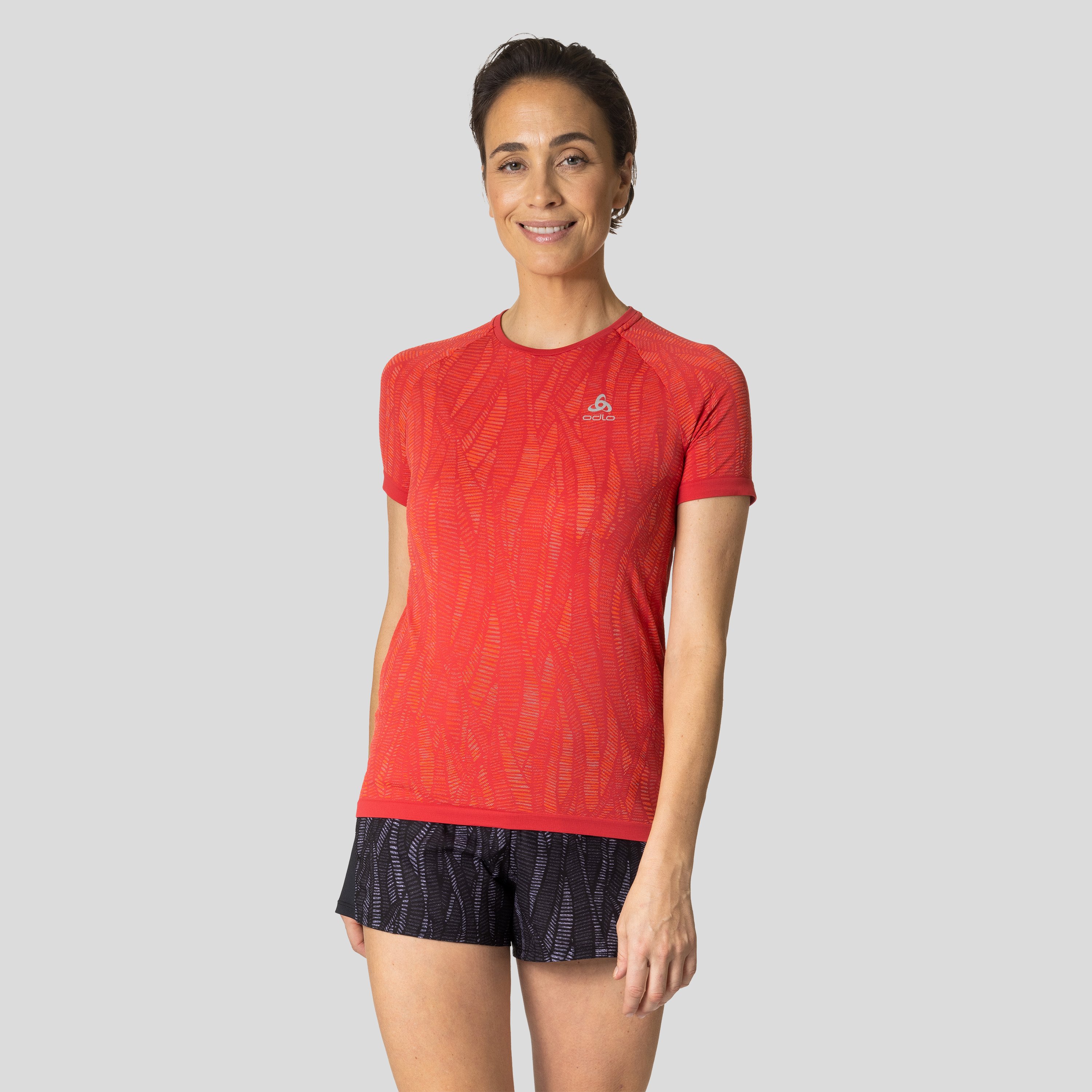 ODLO Zeroweight Ceramicool Laufshirt für Damen, XL, rot
