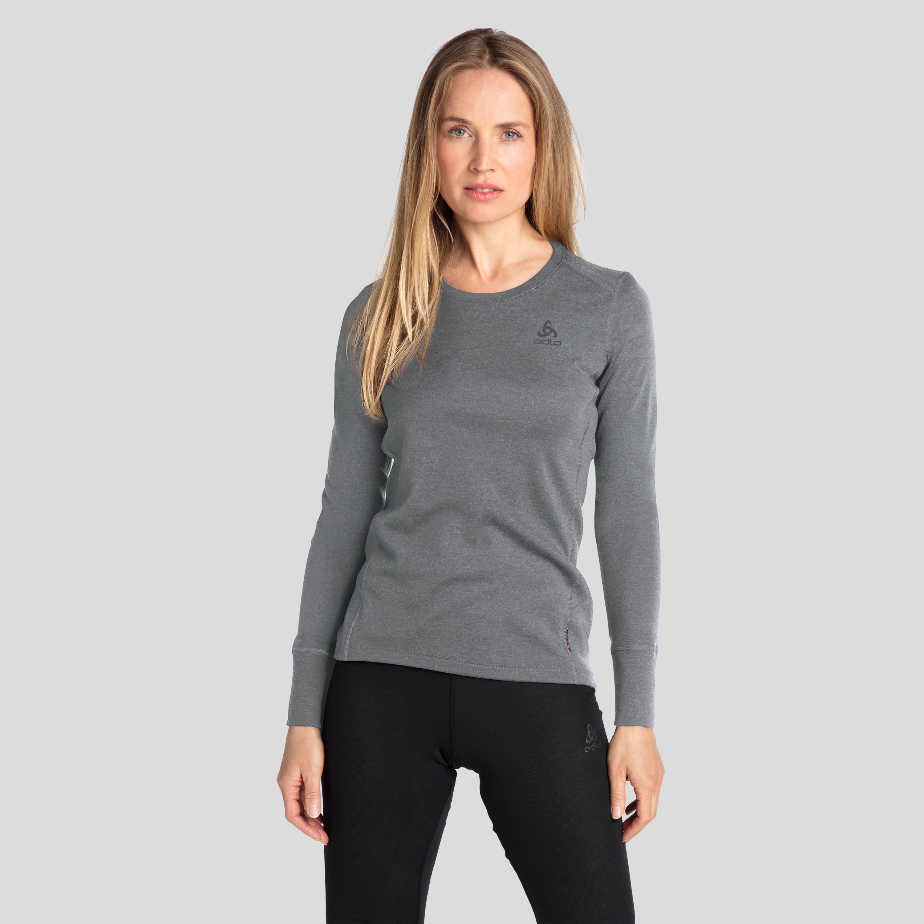 Odlo T-shirt à manches longues Merino X-Warm pour femme, XL, gris