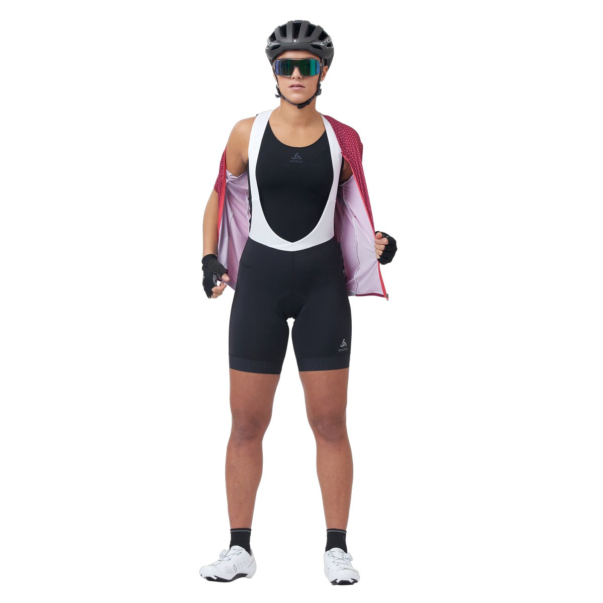 ODLO Zeroweight Radshorts mit Trägern für Damen, XL, schwarz