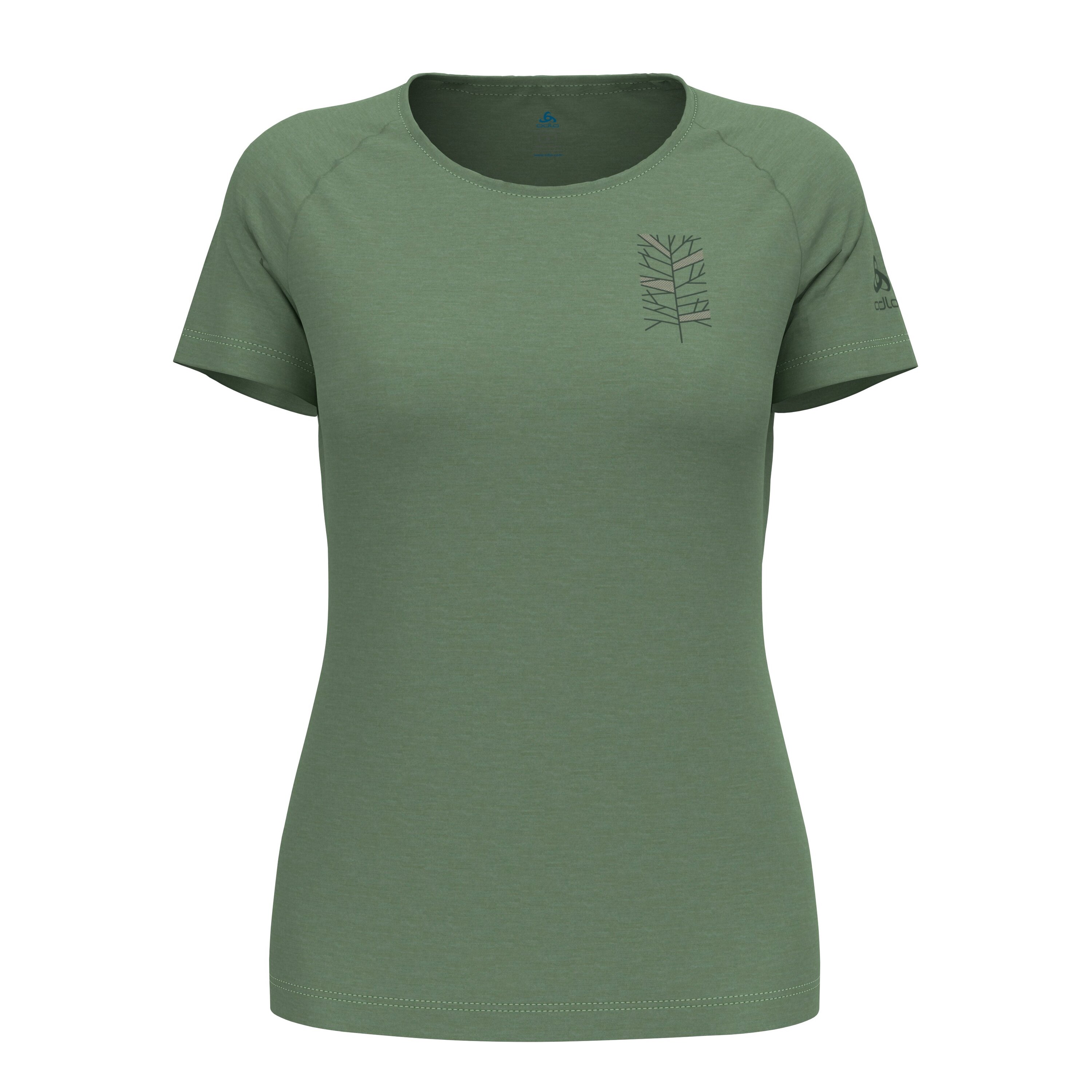 ODLO Ascent Performance Wool 130 T-Shirt mit Astprint für Damen, L, grau