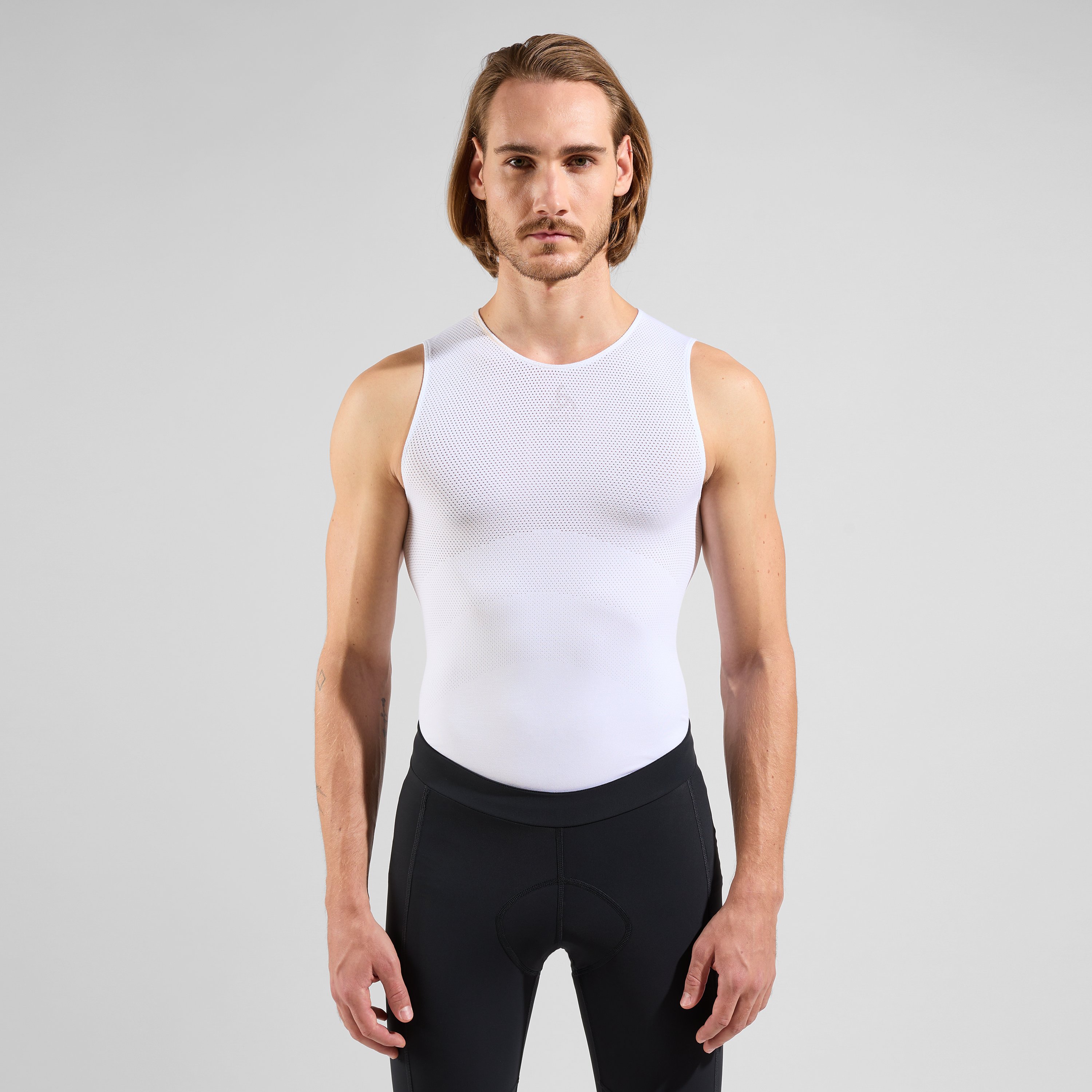 ODLO Zeroweight Seamless Radsport Base-Layer-Unterhemd für Herren, XXL, weiss