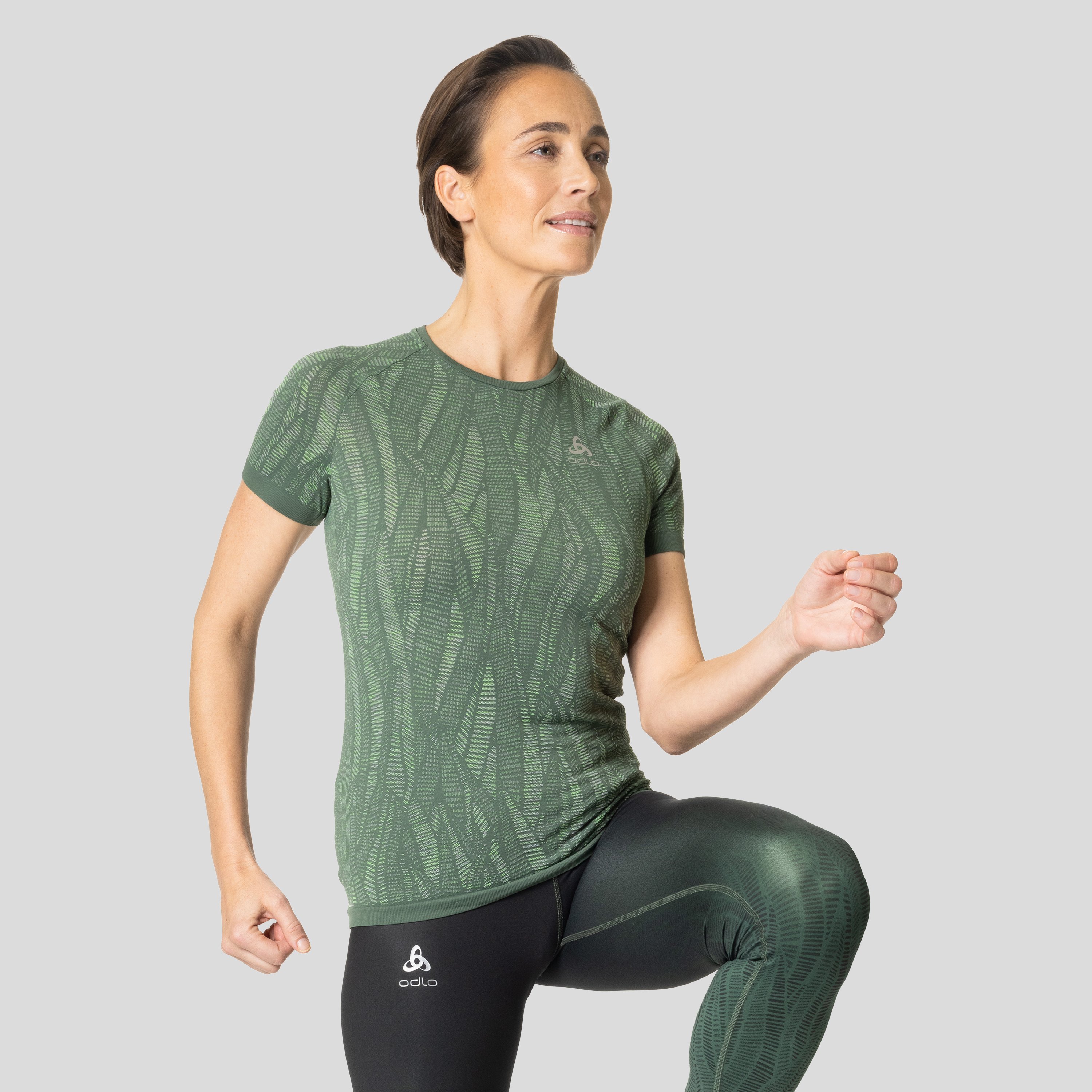 ODLO Zeroweight Ceramicool Laufshirt für Damen, XL, grün