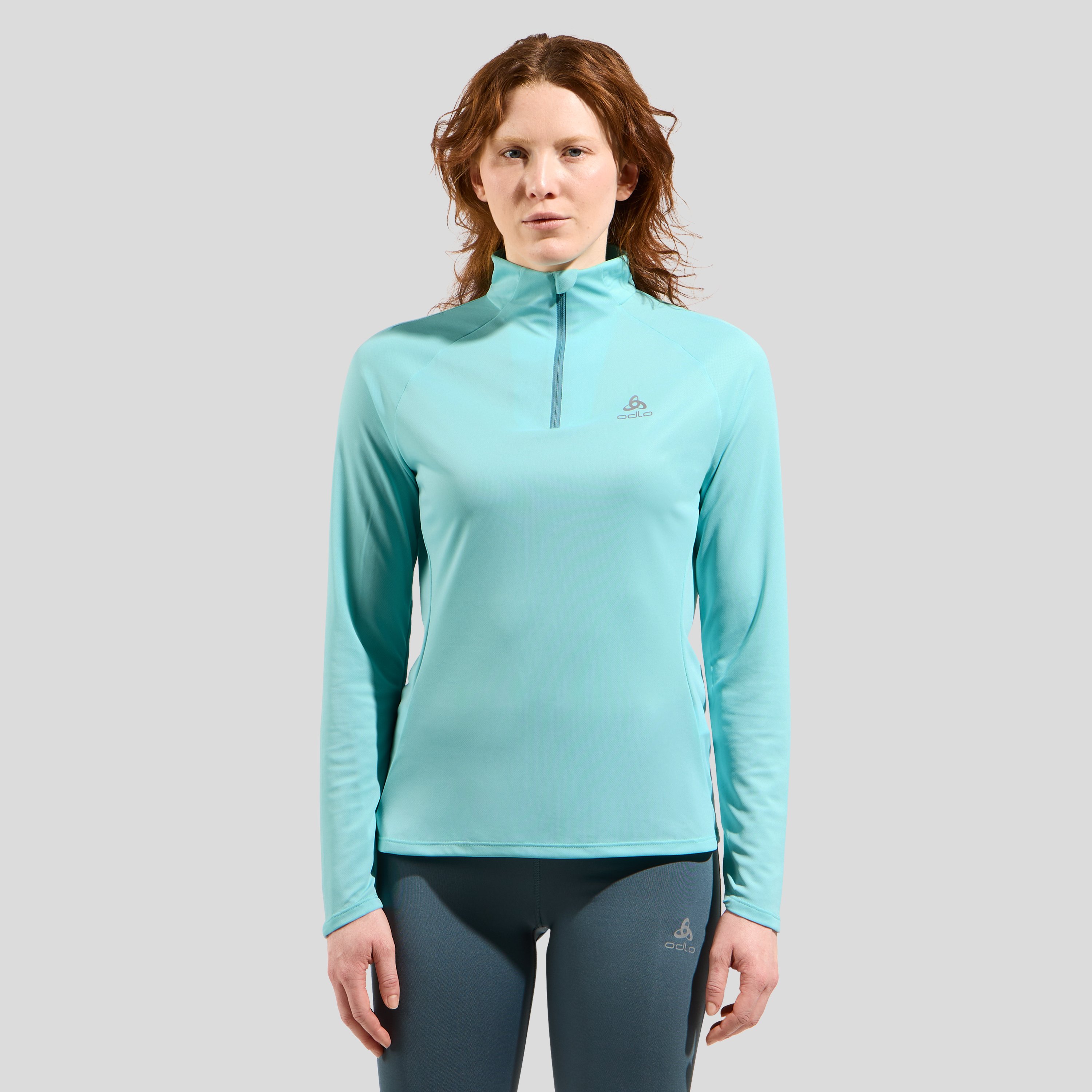 Odlo Veste de running à col zippé Essentials pour femme, XL, vert