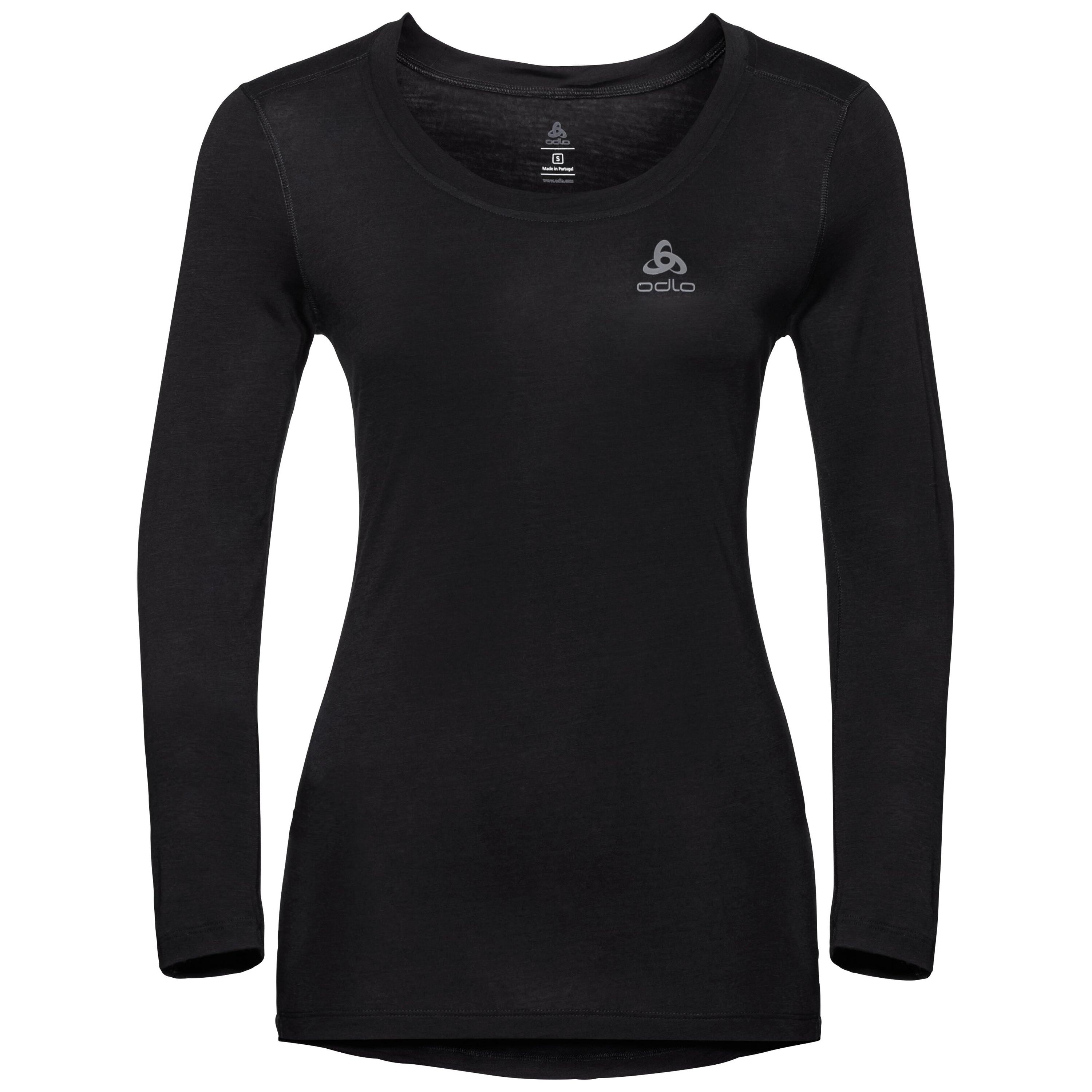 ODLO Performance Wool Light Base Layer Langarm-Shirt für Damen, XS, schwarz