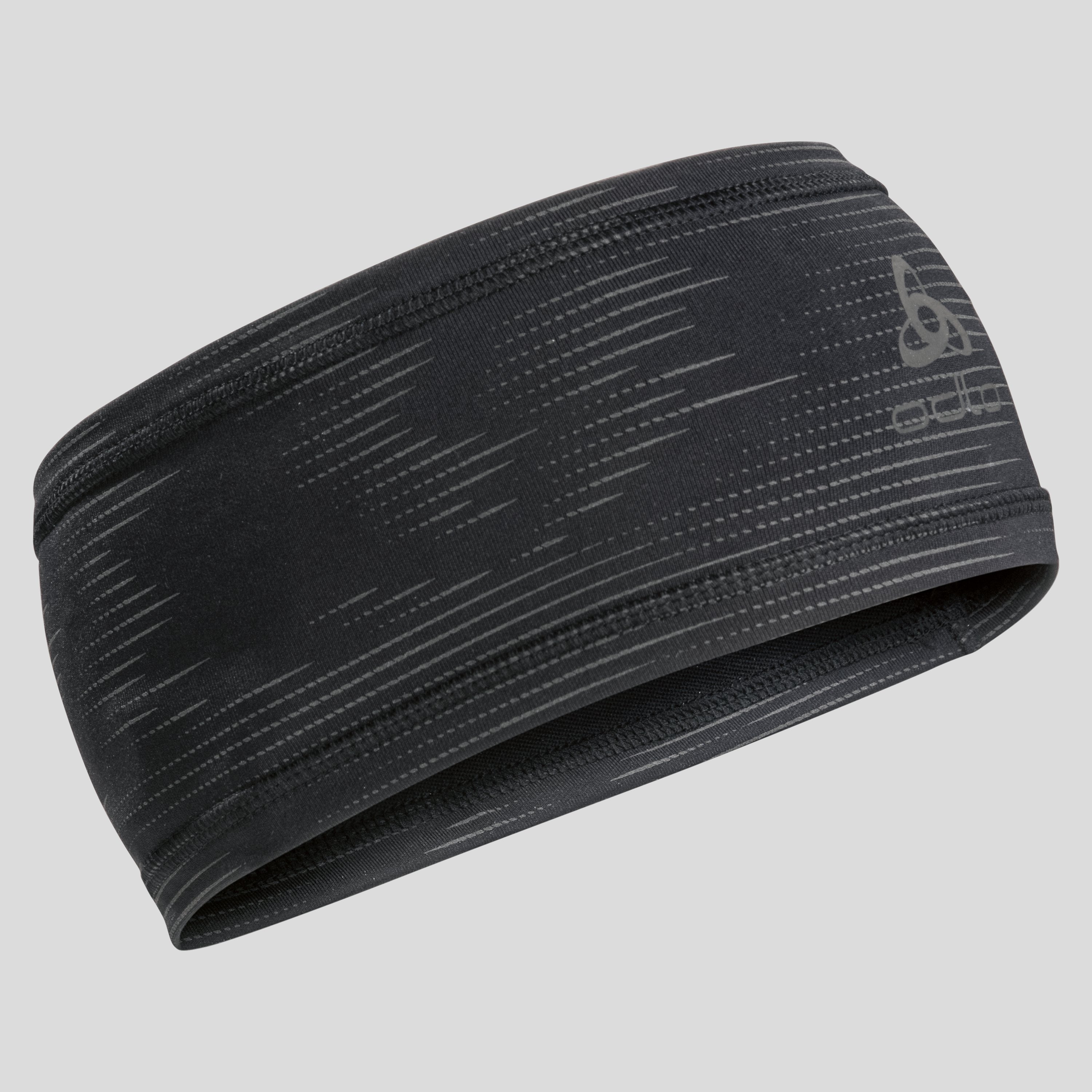 ODLO Polyknit Light Stirnband mit Print, OneSize, schwarz