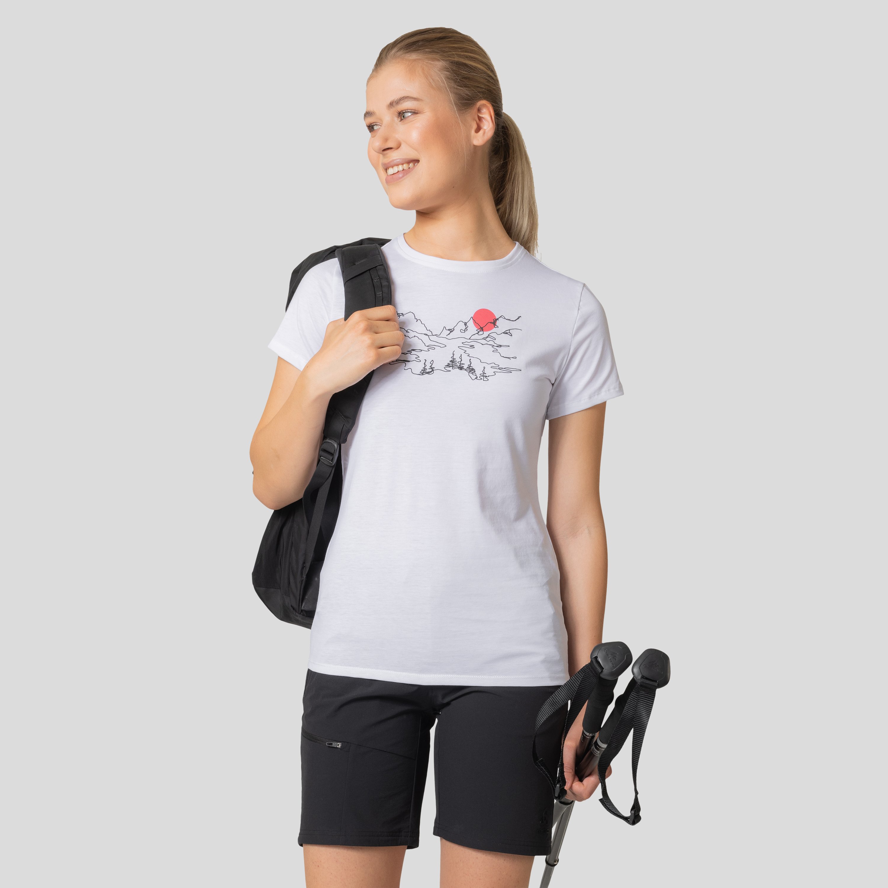 ODLO Kumano T-Shirt mit Talprint für Damen, S, weiss