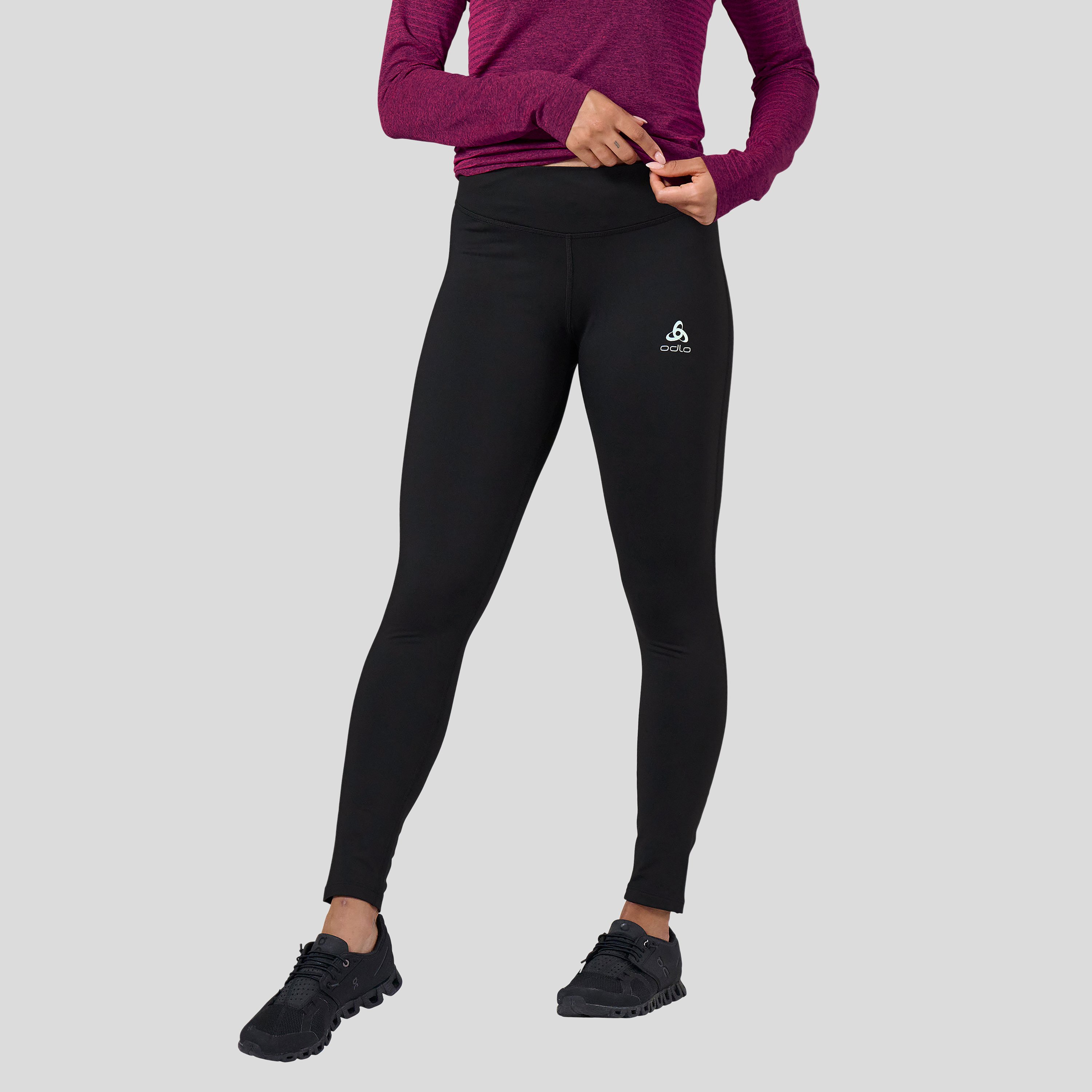 ODLO Essentials Warm Lauf- und Trainings-Tights für Damen, L, schwarz