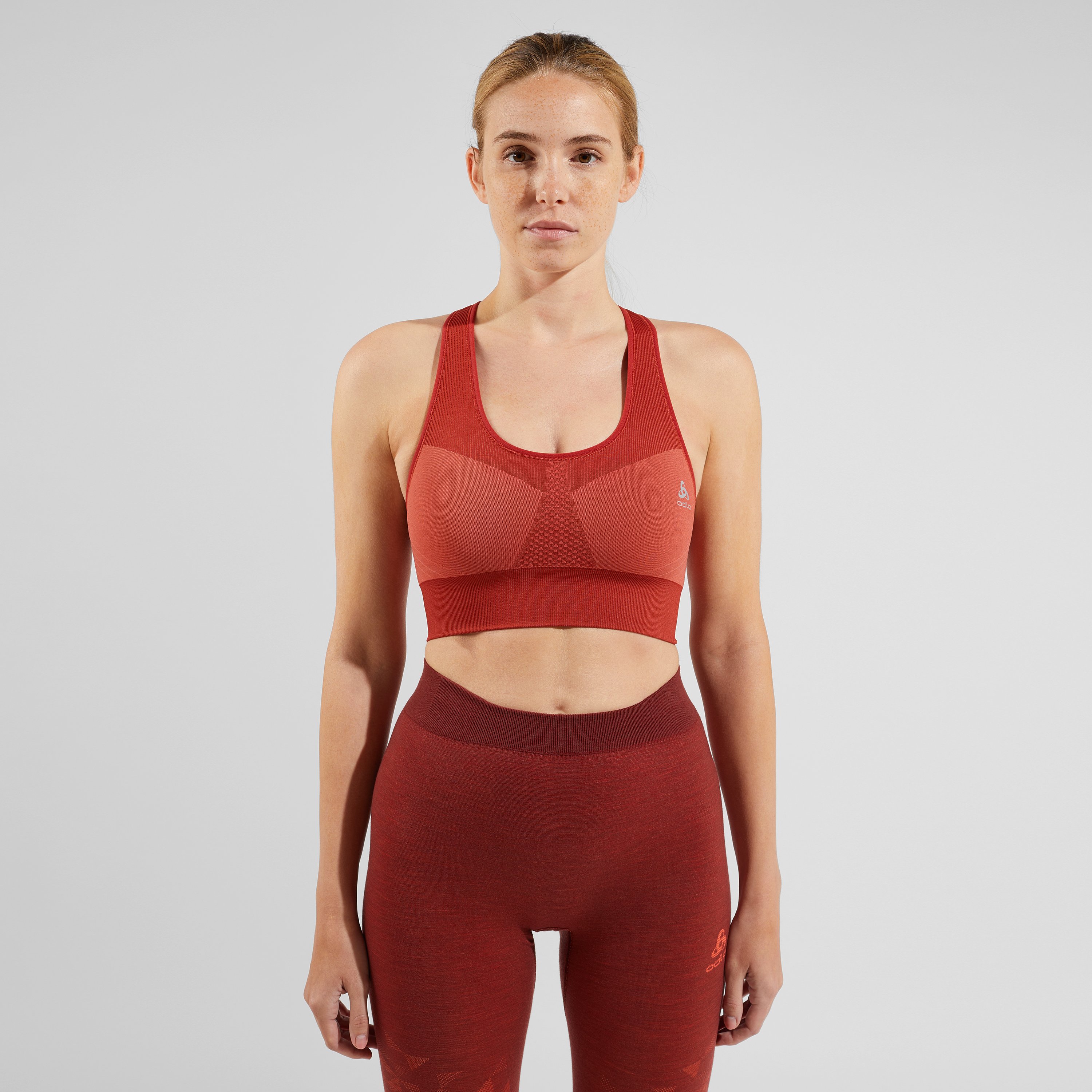 ODLO Seamless Medium Sport-BH für Damen, XL, rot