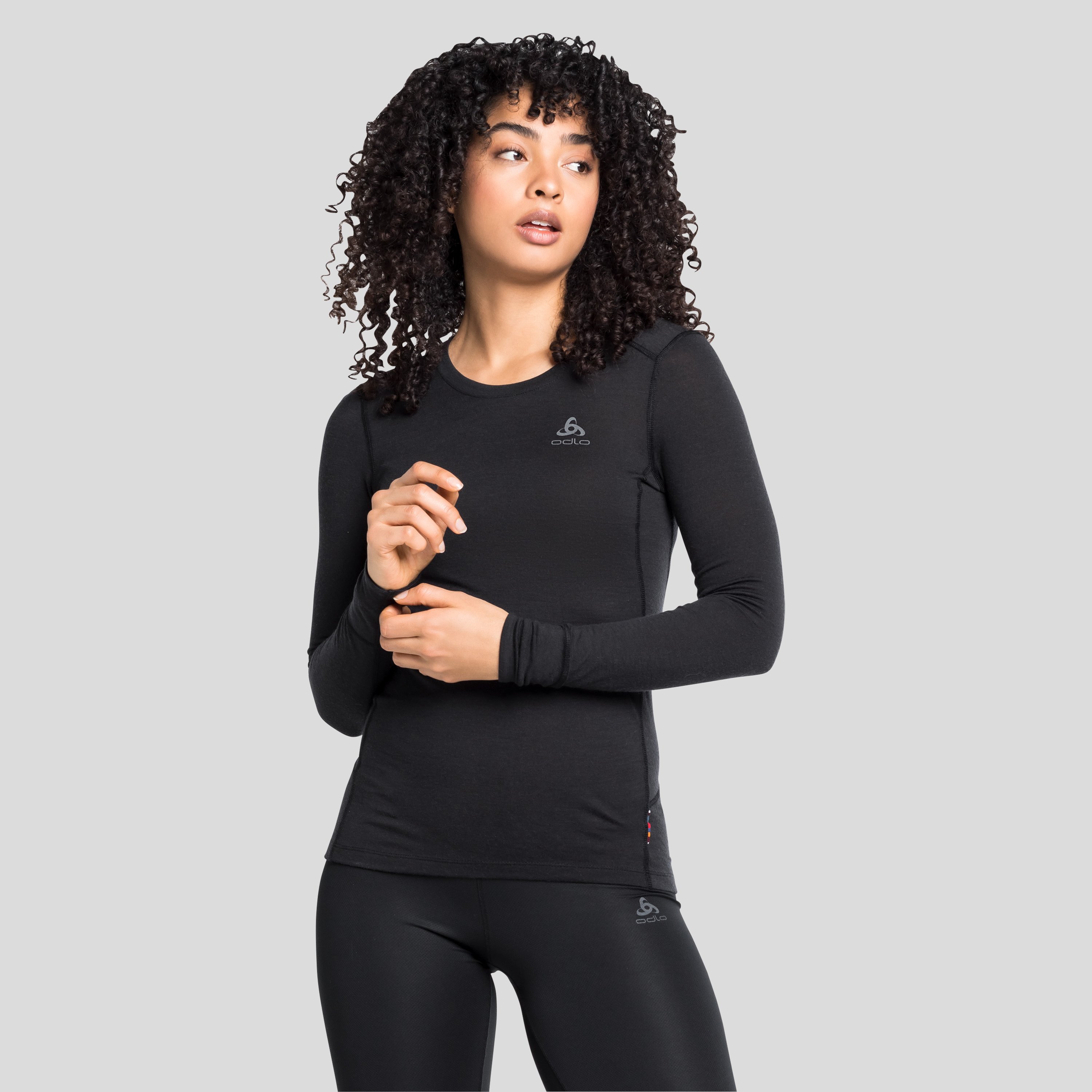 Odlo T-shirt technique à manches longues Natural 100 % Merino Warm pour femme, S, noir