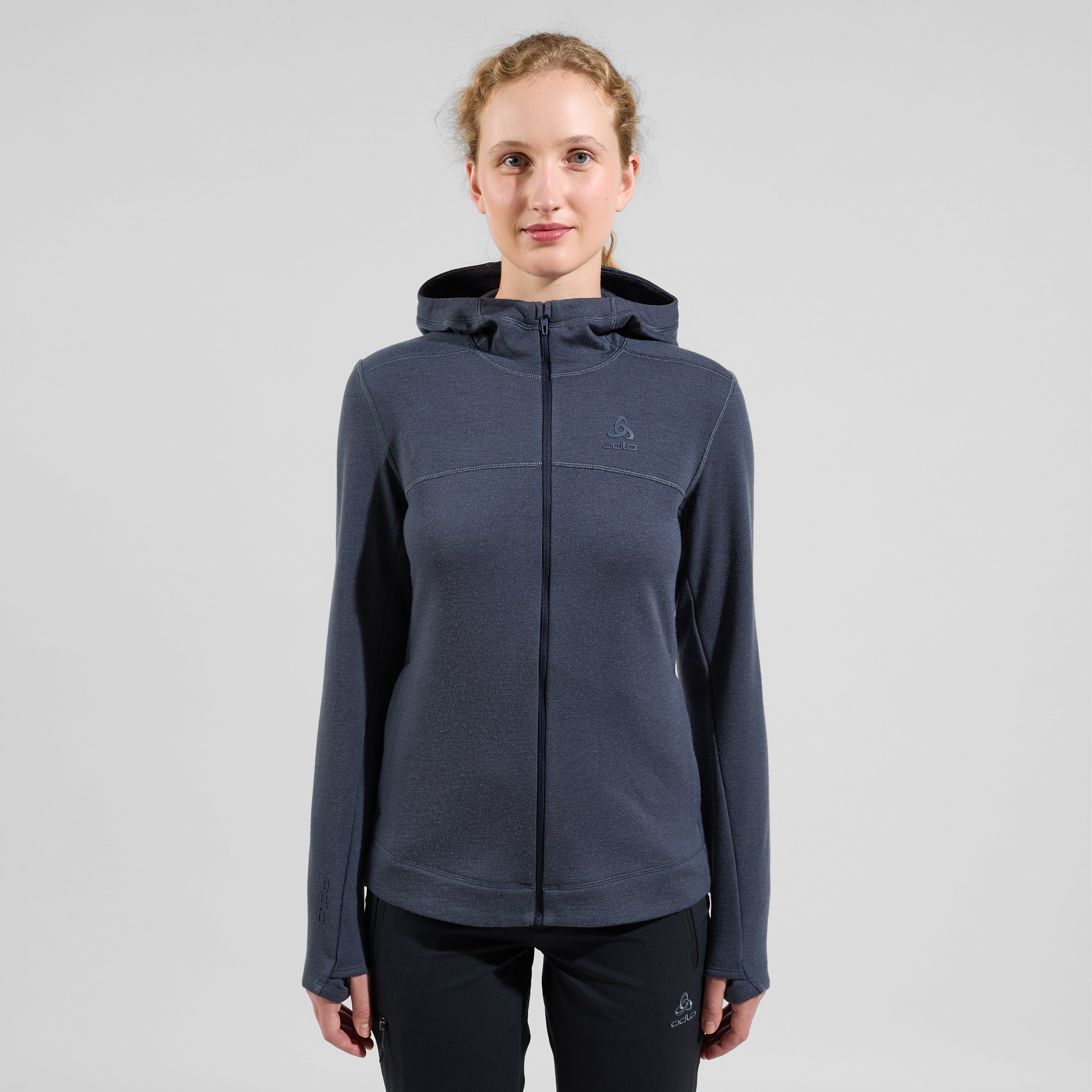 ODLO Ascent Performance Wool X-Warm Hoodie für Damen, XS, marineblau
